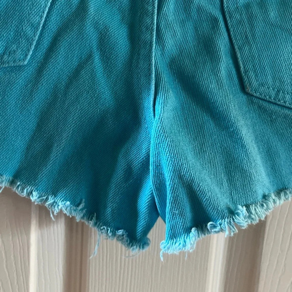 2/$25 Forever21 Womens Shorts 27 High Rise Cut-Off Denim Raw Hem Blue Distressed - Picture 8 of 16